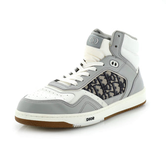 Christian Dior Men's B27 Mid-Top Sneakers Leather with Oblique Canvas