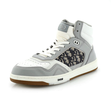 Christian Dior Men's B27 Mid-Top Sneakers Leather with Oblique Canvas