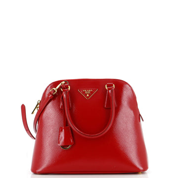 Prada Zip Around Convertible Dome Satchel Vernice Saffiano Leather North South