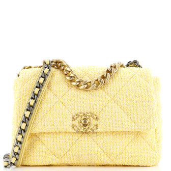 Chanel 19 Flap Bag Quilted Tweed Large
