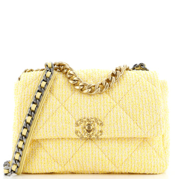 Chanel 19 Flap Bag Quilted Tweed Large