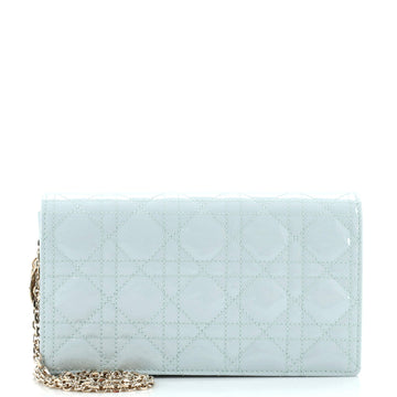 Christian Dior Lady Dior Clutch on Chain Cannage Quilt Patent
