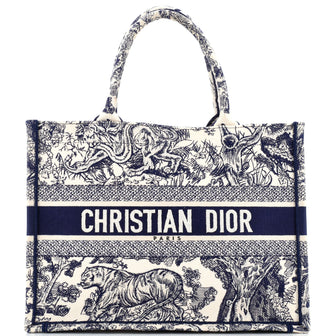 Christian Dior Book Tote Embroidered Canvas Medium