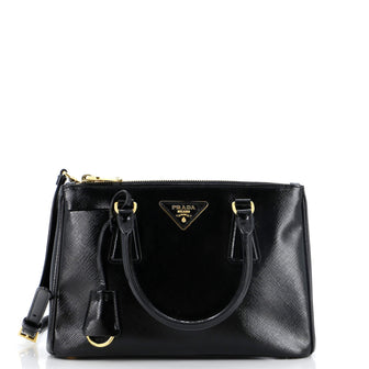 Prada Double Zip Lux Tote Vernice Saffiano Leather Mini