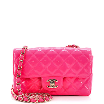 Chanel Classic Single Flap Bag Quilted Patent Mini