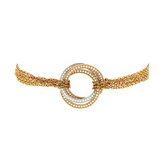 Cartier Trinity Chain Bracelet 18K Tricolor Gold and Pave Diamonds