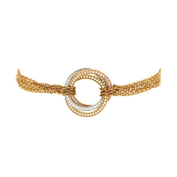 Cartier Trinity Chain Bracelet 18K Tricolor Gold and Pave Diamonds