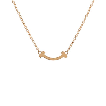 Tiffany & Co. T Smile Pendant Necklace 18K Rose Gold Mini