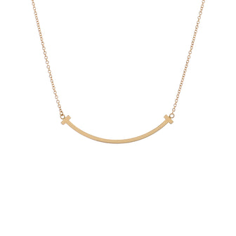 Tiffany & Co. T Smile Pendant Necklace 18K Rose Gold Small