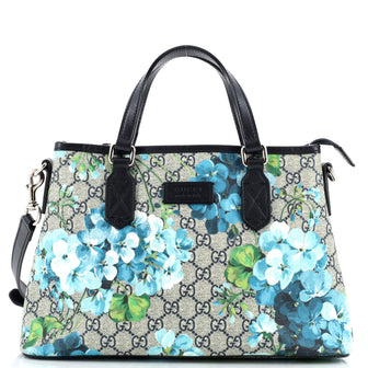 Gucci Convertible Tote Blooms Print GG Coated Canvas Small