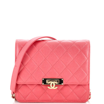 Chanel Golden Class Square Wallet on Chain Quilted Caviar