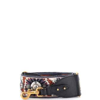 Christian Dior Bohemian Fringe Shoulder Strap Embellished Canvas
