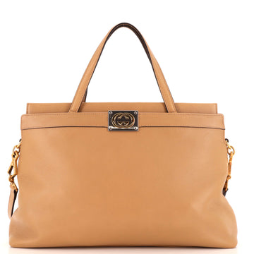 Gucci Linea Matisse Interlocking G Top Handle Tote Leather Medium