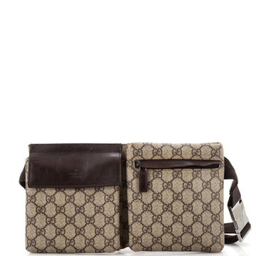 Gucci Vintage Double Belt Bag GG Coated Canvas