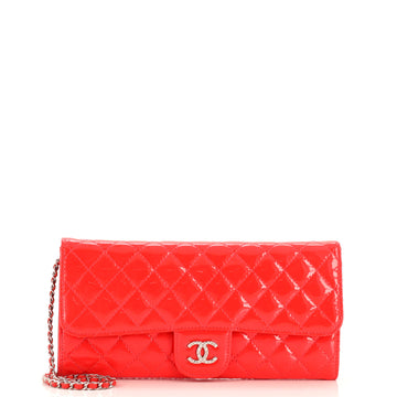 Chanel Brilliant Wallet on Chain Clutch Quilted Patent East West