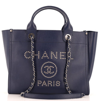 Chanel Deauville Tote Studded Caviar Medium
