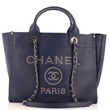 Chanel Deauville Tote Studded Caviar Medium