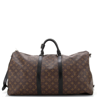 Louis Vuitton Keepall Bandouliere Bag Macassar Monogram Canvas 55