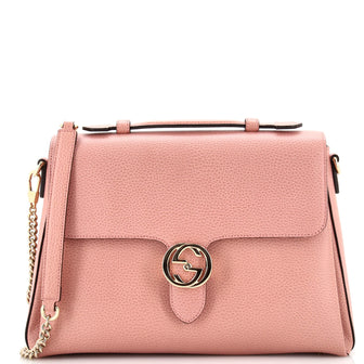 Gucci Interlocking Top Handle Bag (Outlet) Leather Medium