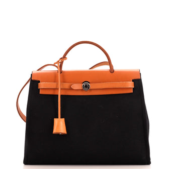 Hermes Herbag Toile and Leather PM