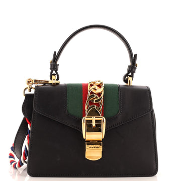 Gucci Sylvie Top Handle Bag Leather Mini