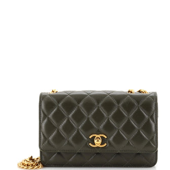Chanel All Slide Long Wallet on Chain Quilted Lambskin