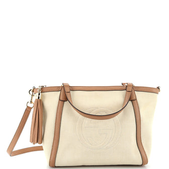 Gucci Soho Convertible Top Handle Bag Canvas Small