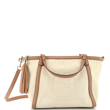 Gucci Soho Convertible Top Handle Bag Canvas Small