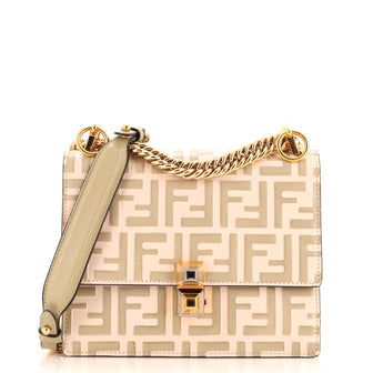 Fendi Kan I Bag Zucca Embossed Leather Small