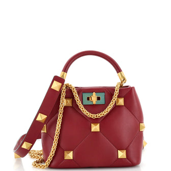 Valentino Garavani Roman Stud Top Handle Bag Quilted Leather Small