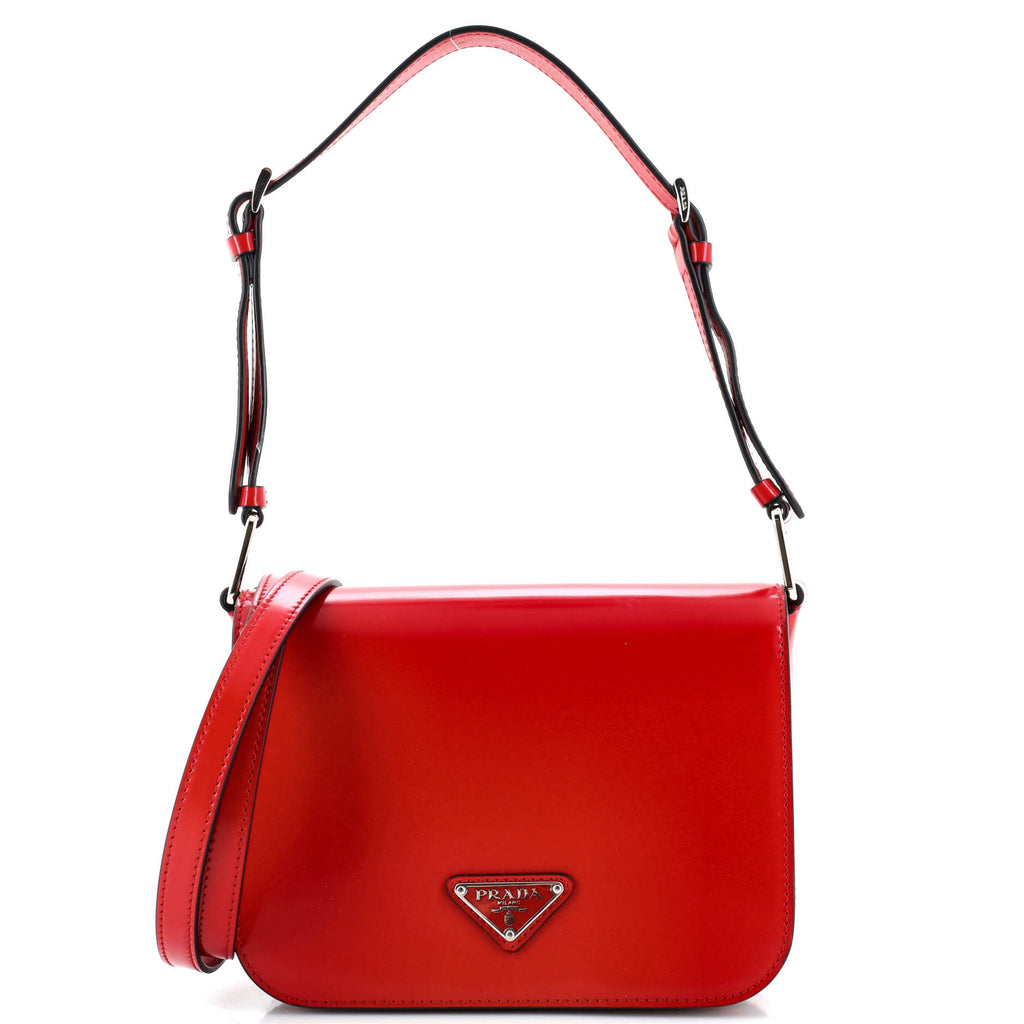 Prada Full Flap Shoulder Bag Spazzolato Leather Small 275592