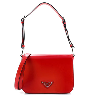 Prada Full Flap Shoulder Bag Spazzolato Leather Small
