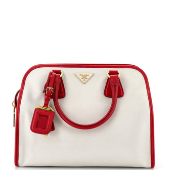 Prada Soft Triple Zip Satchel Saffiano Leather