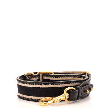 Christian Dior Logo Shoulder Strap Embroidered Canvas