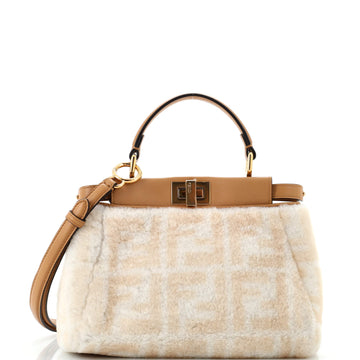 Fendi Peekaboo Bag Zucca Shearling Mini