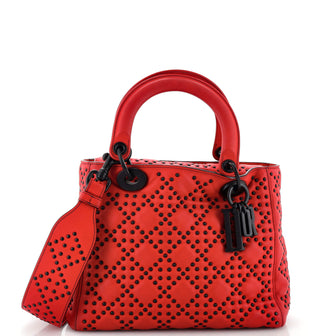 Christian Dior Supple Lady Dior Bag Cannage Studded Lambskin Medium