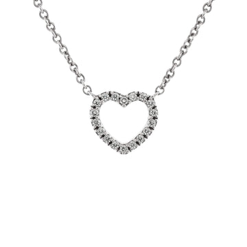 Tiffany & Co. Metro Heart Pendant Necklace 18K White Gold and Diamonds Mini