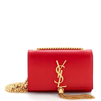 Saint Laurent Classic Monogram Tassel Crossbody Bag Leather Small