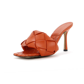 Bottega Veneta Women's Lido Heeled Sandals Maxi Intrecciato Leather