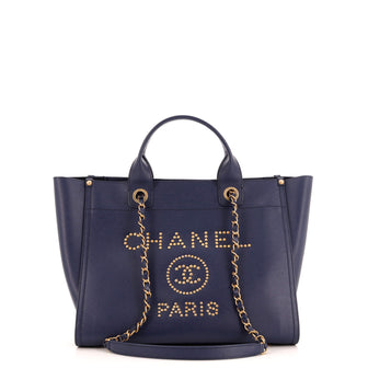 Chanel Deauville Tote Studded Caviar Small