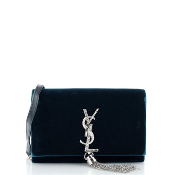 Saint Laurent Classic Monogram Tassel Chain Wallet Velvet
