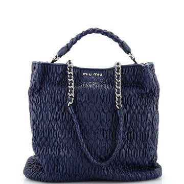 Miu Miu Madras Convertible Tote Leather Large