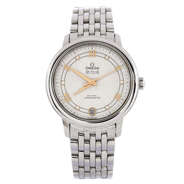 Omega De Ville Prestige Co-Axial Chronometer Automatic Watch Stainless Steel with Diamond Markers 33