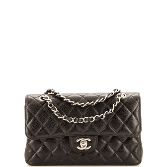 Chanel Classic Double Flap Bag Quilted Caviar Small