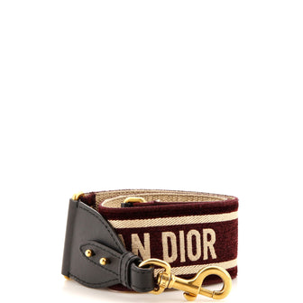 Christian Dior Logo Shoulder Strap Embroidered Canvas Thin