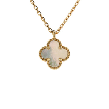 Van Cleef & Arpels Sweet Alhambra Pendant Necklace 18K Yellow Gold and Mother of Pearl