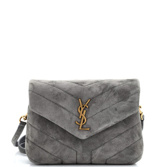 Saint Laurent Loulou Shoulder Bag Matelasse Chevron Suede Toy