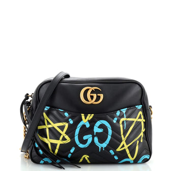 Gucci GG Marmont Shoulder Bag GucciGhost Matelasse Leather Medium