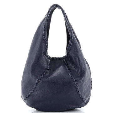 Bottega Veneta Baseball Hobo Leather with Intrecciato Detail Medium