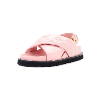Louis Vuitton Women's Paseo Flat Comfort Sandal Monogram Embossed Lambskin